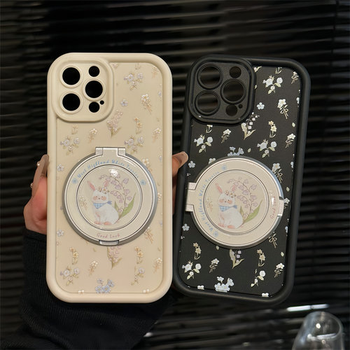 铃兰花兔子适用苹果16pro相框精孔手机壳iphone15防摔oppo华为11小米可爱mate保护套14ProMax