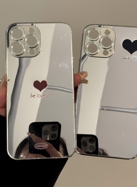 黑心适用于苹果16promax电镀镜面手机壳iPhone15可爱小众14保护套华为/荣耀新款潮流13创意ins风