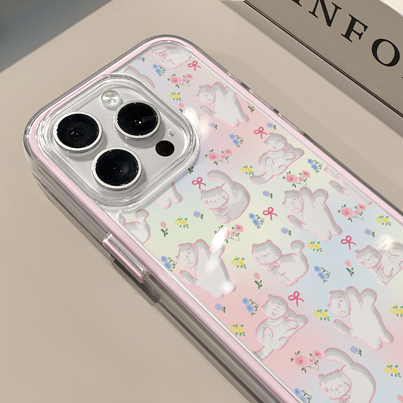 晕染碎花猫适用苹果17promax手机壳iPhone16三合一炫彩华为mate70保护套oppo荣耀200创意小米15,3C数码配件,手机保护套/壳,淘宝优惠券,粉丝福利购,淘宝优惠卷