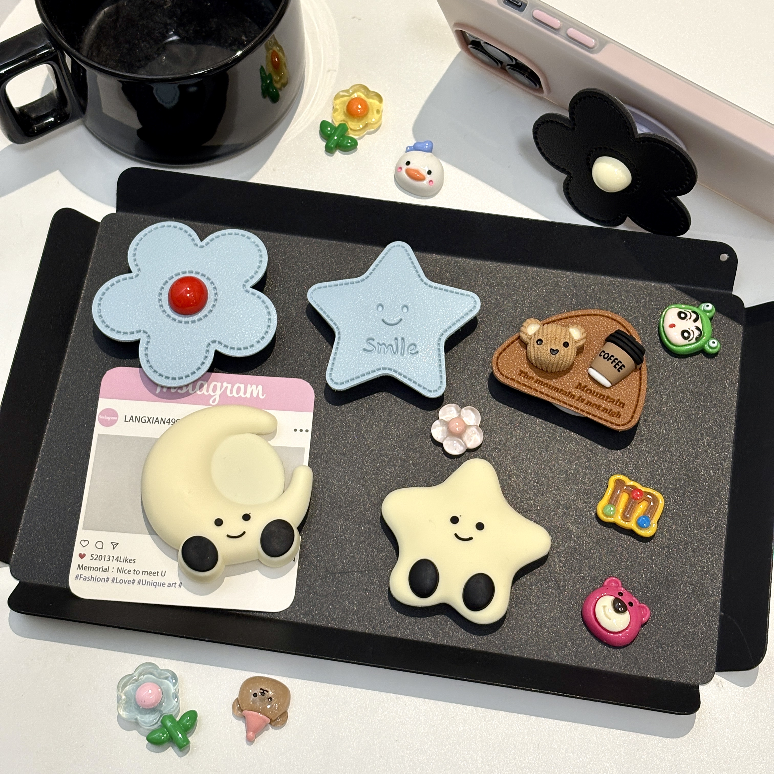 韩系可爱适用苹果华为手机壳背贴粘黏式支架便携追剧固定小众支架