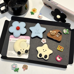 韩系可爱适用苹果华为手机壳背贴粘黏式 支架便携追剧固定小众支架