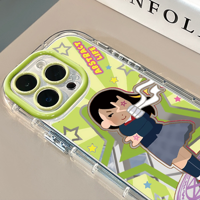 魔法小人适用于苹果17promax镜面奶油壳iPhone16手机壳华为p可爱小米15防摔潮流保护套mate70小众