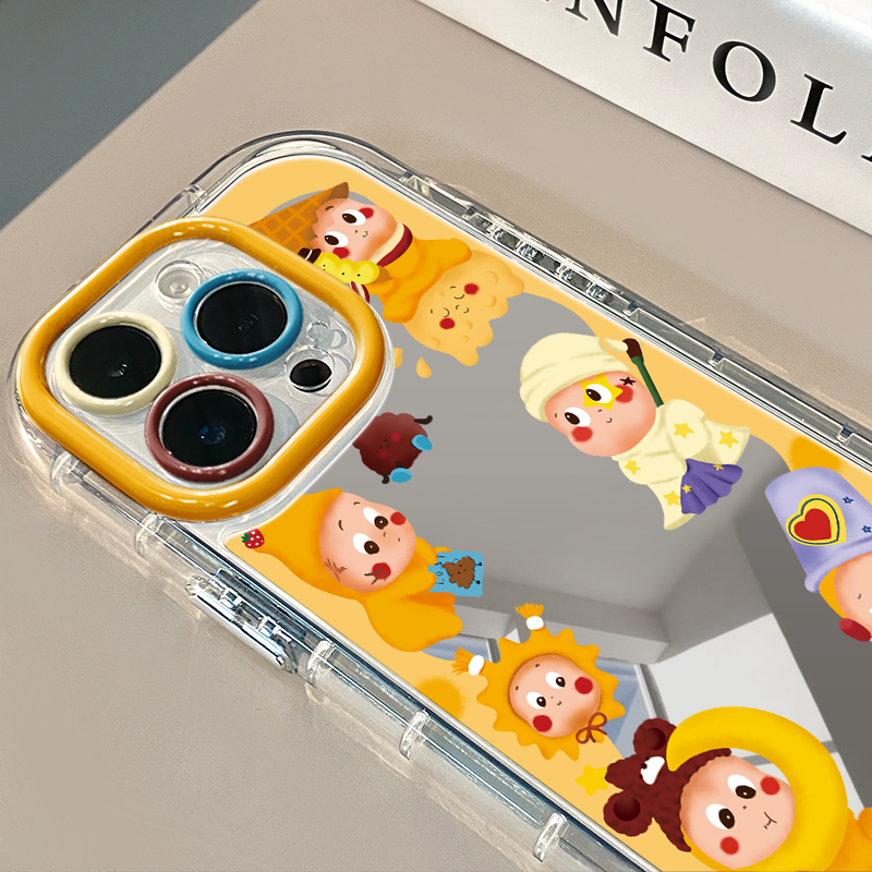 卡通星星人适用于苹果16promax镜面奶油壳iPhone15手机壳华为p可爱小米15防摔保护套mate70小众新款ins风