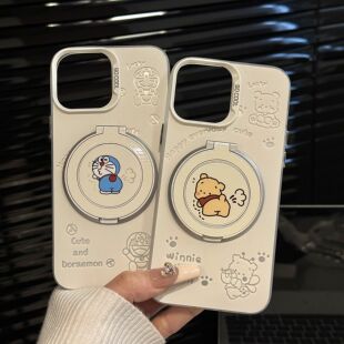 撅屁股蓝胖子适用苹果17pro磨砂彩银华为mate卡通手机壳iphone16pro华为苹果13小米15可爱mate保护套14Pro