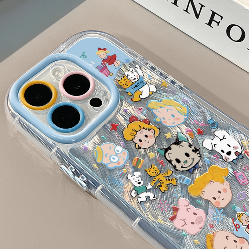 涂鸦原田治适用苹果17pro奶油羽纱纹卡通手机壳iphone16pro可爱华为苹果13创意可爱保护套15ProMax