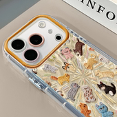 刺绣小猫适用苹果17Pro手机壳简约iphone16promax奶油羽纱oppo可爱华为p80荣耀创意保护套vivo小米15