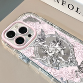 12promax手机壳真我红米小米13pro ins创意小众可爱天使镜面适用于苹果17奶油壳华为oppo新iPhone16 ultra