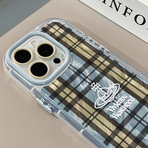 浅色格纹西适用苹果16奶油羽纱纹卡通手机壳iphone15pro可爱华为苹果11创意可爱保护套防摔15ProMax全包