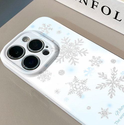 ins创意冬日雪花适用于华为菲林oppo壳苹果15新iPhone14/13/12promax手机壳真我红米小米13pro/ultra保护套