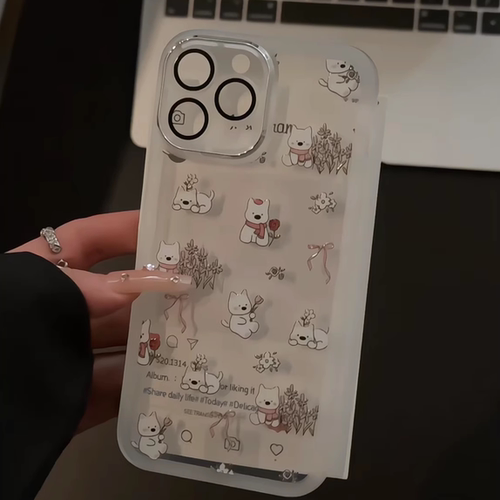 花朵小企鹅适用苹果16pro金属镜框卡通手机壳iphone15防摔华为PURA70小米11可爱mate保护套14