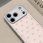 满屏蝴蝶结适用苹果17pro手机壳16pm金属皮纹鼓包华为p80防摔可爱mate70保护套荣耀oppo全包新款 小米17