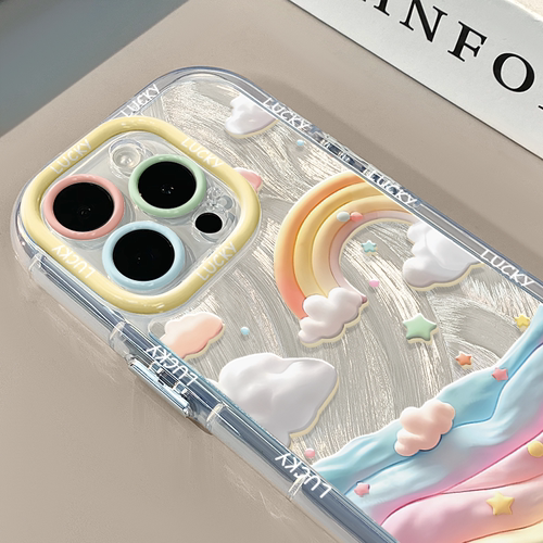 云朵适用苹果15奶油羽纱纹卡通手机壳iphone16promax可爱华为苹果11创意可爱保护套防摔15ProMax全包