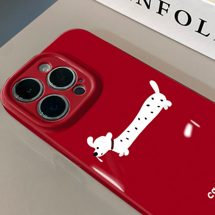 简约流行ins斑点狗适用于华为菲林oppo硬壳苹果15新iPhone14/13/12promax手机壳真我红米小米13pro/ultra保护