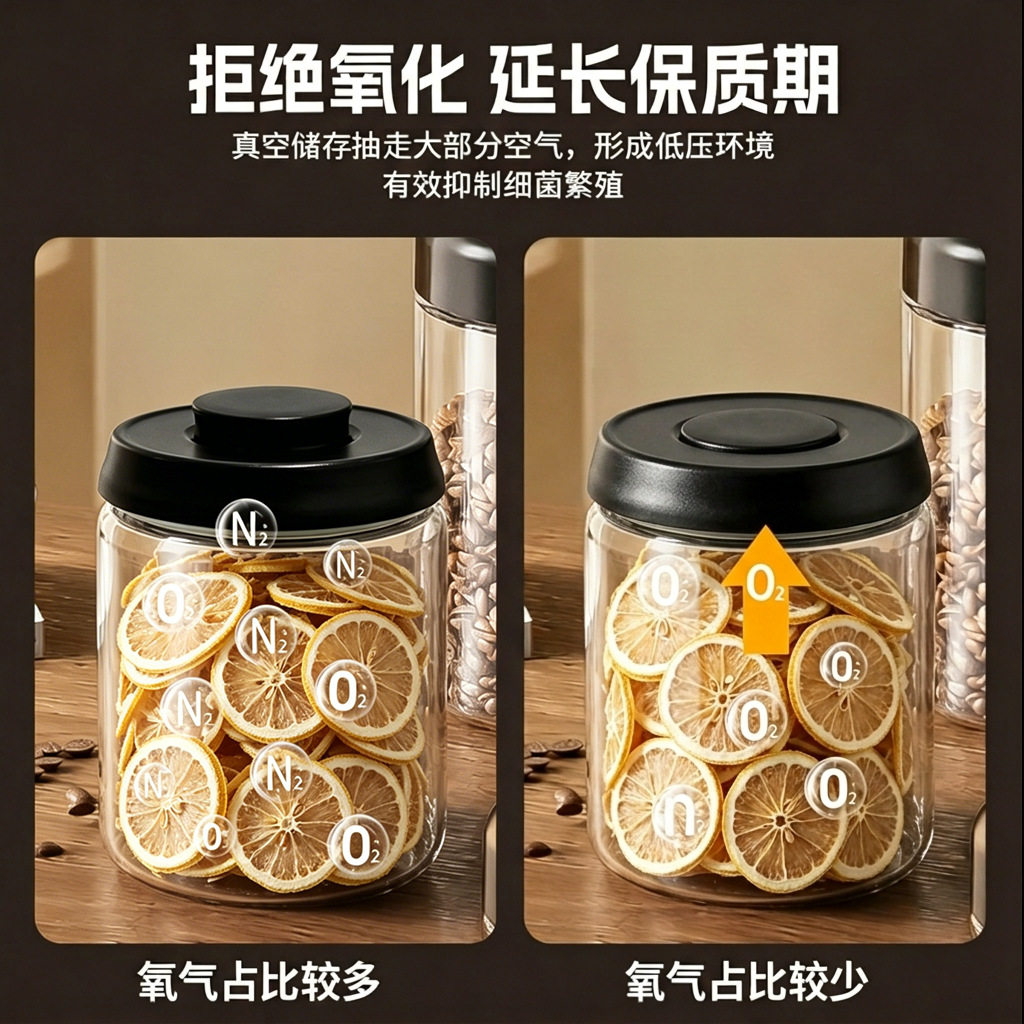 现货批发食品级高硼硅储物罐厨房图片