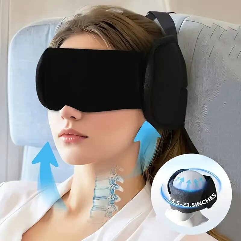 亚马逊旅行颈枕头靠带眼罩遮光透气睡眠固定支撑多功能一体颈肩