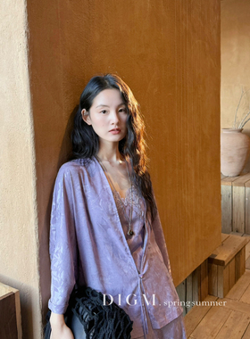 DIGM-春上新新中式改良重工提花面料宽松显瘦短外套