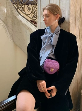 诠释美 NEWOPEN 2023秋季西装外套女黑色时尚宽松高级感西服83701