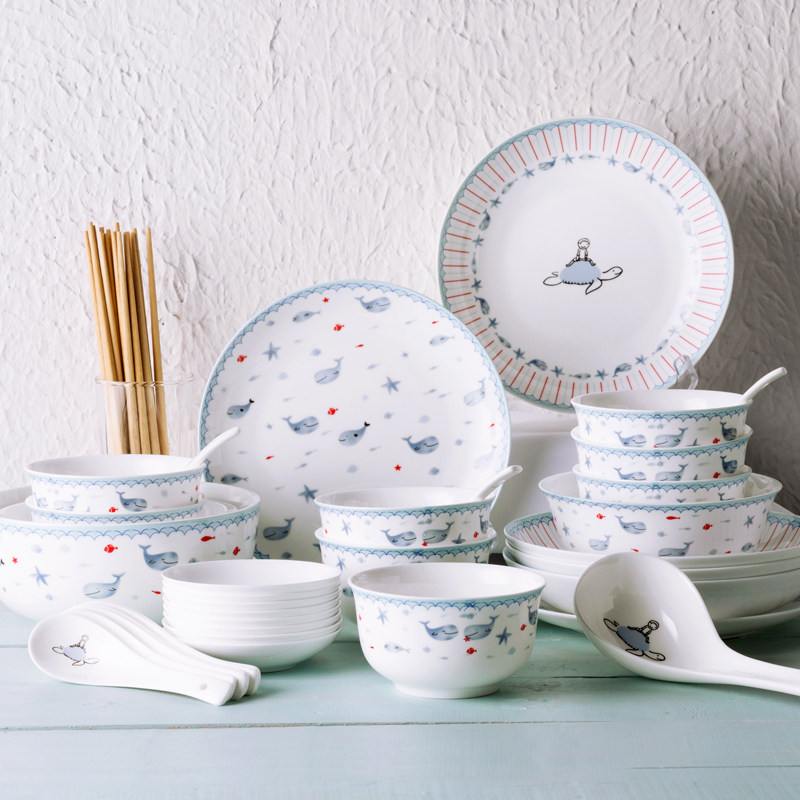 北欧陶瓷餐具套装 家用高档骨瓷创意碗盘卡通西餐盘盘子 碗碟套装在类目 餐饮具, 餐具, 餐具瓷器套装中 - 来自Buy2taobao.com提供专业的淘宝代购服务