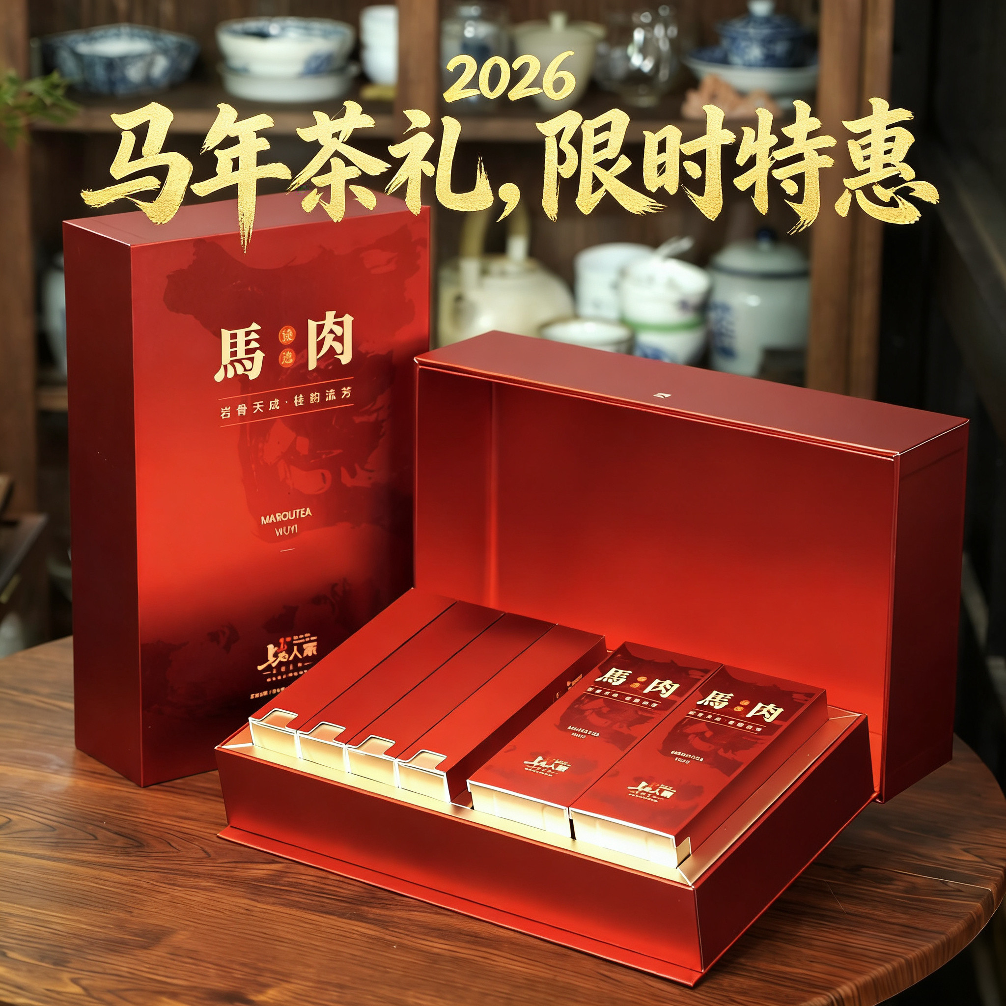 【马肉】马头岩肉桂马年春节高端茶叶礼盒送礼送长辈高端武夷岩茶,茶,大红袍,淘宝优惠券,粉丝福利购,淘宝优惠卷