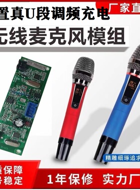 内置无线话筒带接收板U段调频充电无线麦克风广场舞音响内置话筒