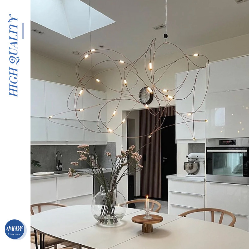 极简风设计师餐厅吊灯现代意式吧台餐桌异形灯北欧满天星客厅吊灯