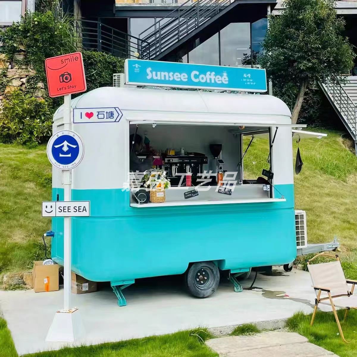 网红餐车多功能奶茶咖啡冰激凌小吃简餐美食商用餐厅移动水吧车