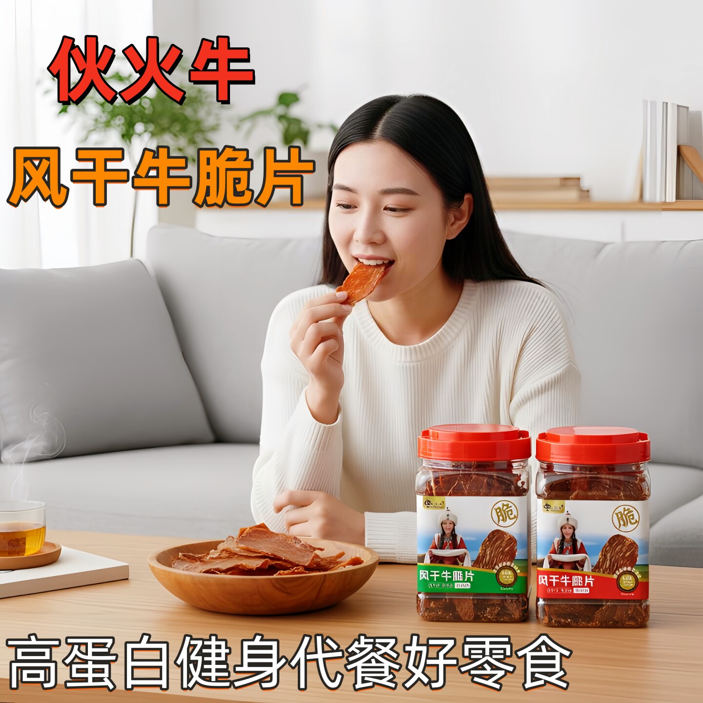 伙火牛牛脆片内蒙古安格斯牛脆片风干牛肉干薄脆牛脆脆解馋小零食