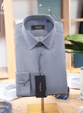 专柜1080雅戈尔衬衫男士长袖灰色TP高支免烫休闲秋季LTP119726DJY