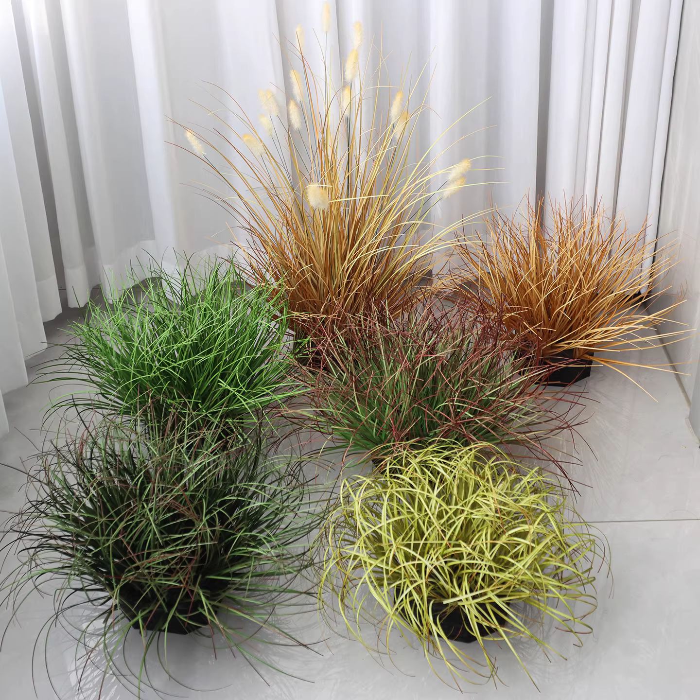 仿真绿植草垛草丛室内植物景观造景搭配落地盆栽小草弯草蒲草堆