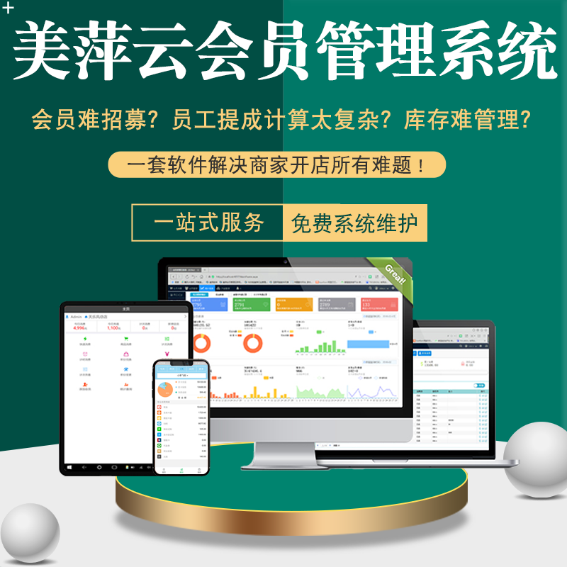 美萍云会员管理软件汽车美容足浴USB电脑锁/防盗器