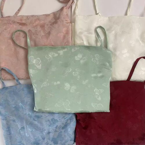 汉服吊带蝴蝶提花吊带百搭汉服吊带双层腋下挖弧透气