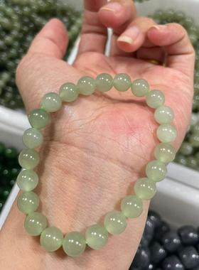 天然和田玉青海料晴水冰手链