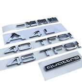 奥迪A4L原厂后车标45TFSI标四驱尾标40TFSI排量贴后字母标改装 标