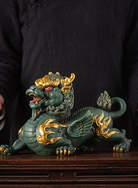 新中式招财飞天貔貅一对大号摆件家居客厅桌面装饰店铺开业送礼品