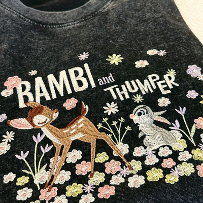 超重工刺绣做旧水洗柔软复古T恤