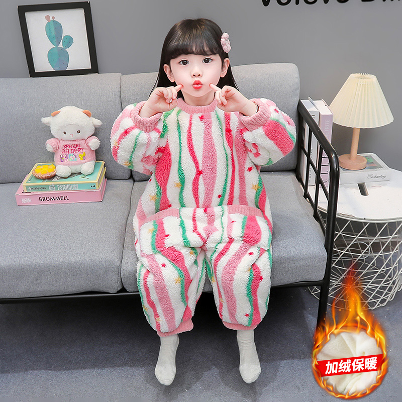 儿童连体睡衣珊瑚绒加绒加厚款