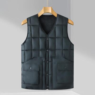 秋冬季加绒加厚棉服男士马甲