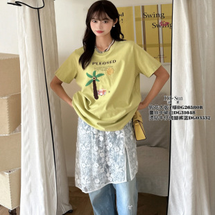 新款 SUI2025夏季 26580圆领短袖 T恤时尚 现货特价 显瘦百搭不撞款