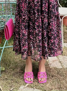 现货特价2024年Di-sui夏季新款31643时尚休闲碎花长裙