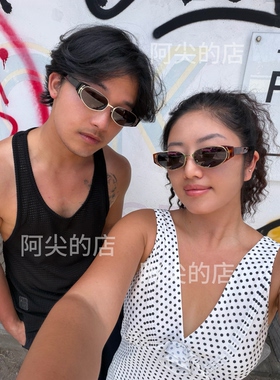 阿尖的店｜窄边墨镜男女同款金属墨镜质感超好显贵