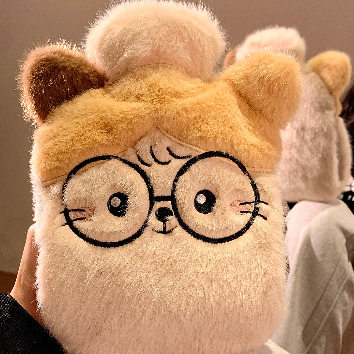 可爱猫咪毛绒注水热水袋加厚