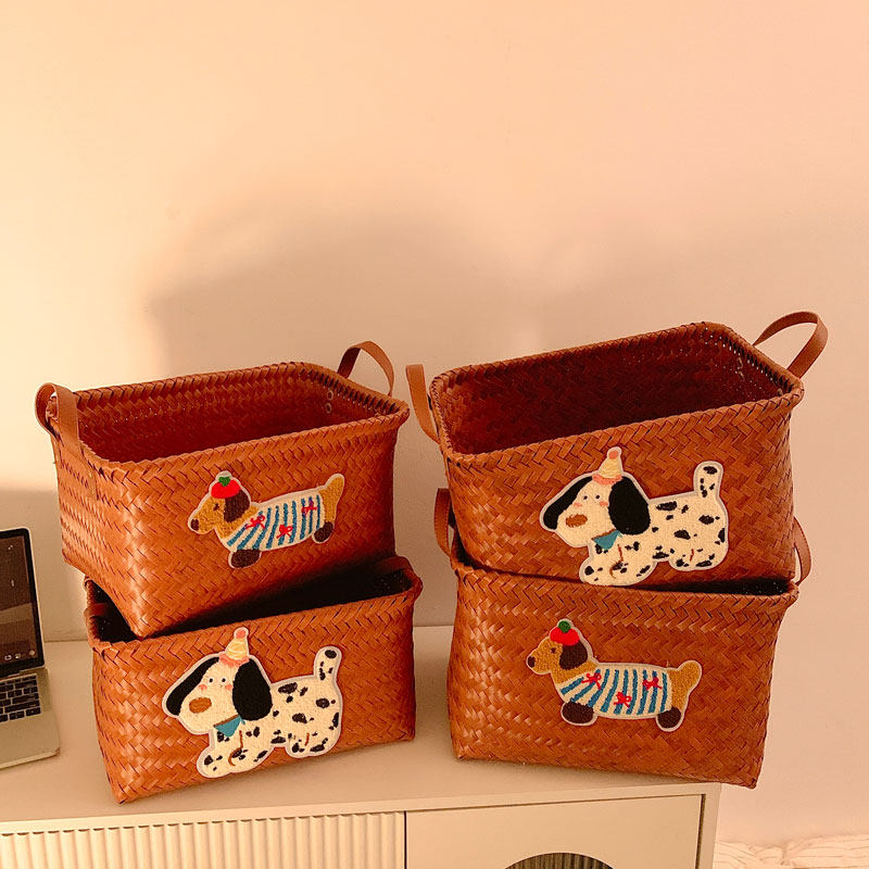 可爱小狗藤编脏衣篓家用大容量脏衣服收纳筐玩具零食洗衣篮学生,收纳整理,脏衣篮,淘宝优惠券,粉丝福利购,淘宝优惠卷