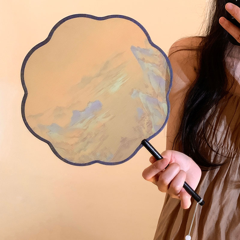 新中式古风长柄扇子女便携团扇