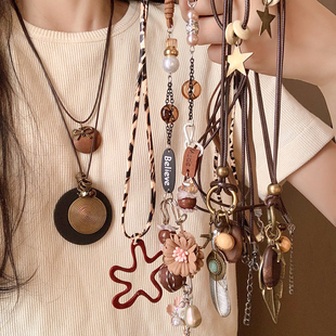 新中式 吊坠女小众叠戴百搭潮流配饰品波西米亚 复古民族风项链长款