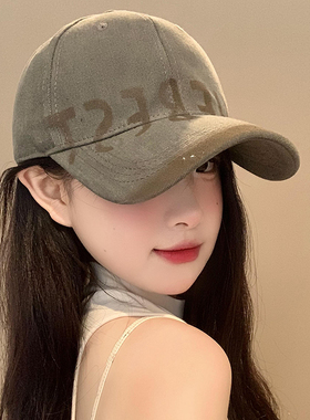 美式水洗做旧棒球帽女宽帽檐大脸显脸小大头围加深鸭舌帽软顶帽子