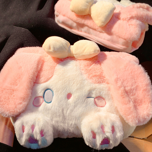 可爱长耳兔热水袋女冬季 充电防爆暖水袋毛绒暖手宝暖宝宝2025新款