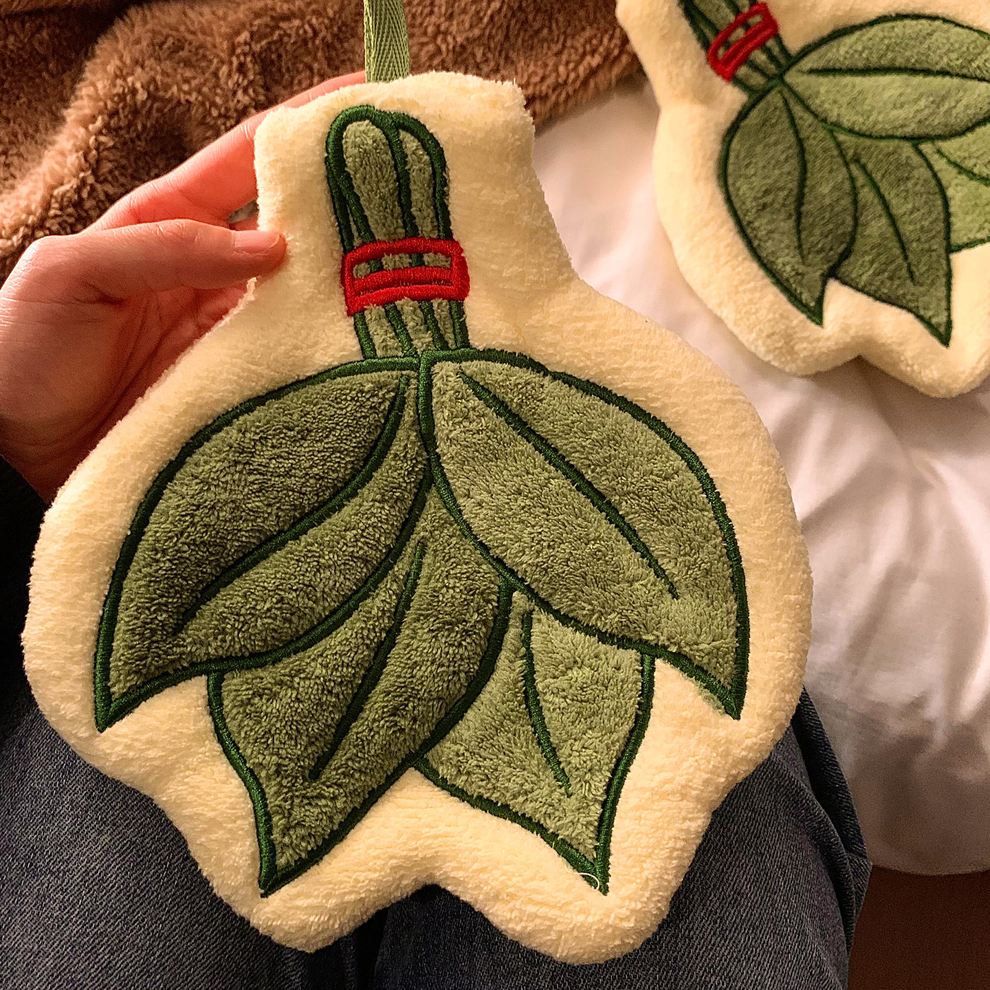 柚子叶擦手巾挂式高颜值吸水