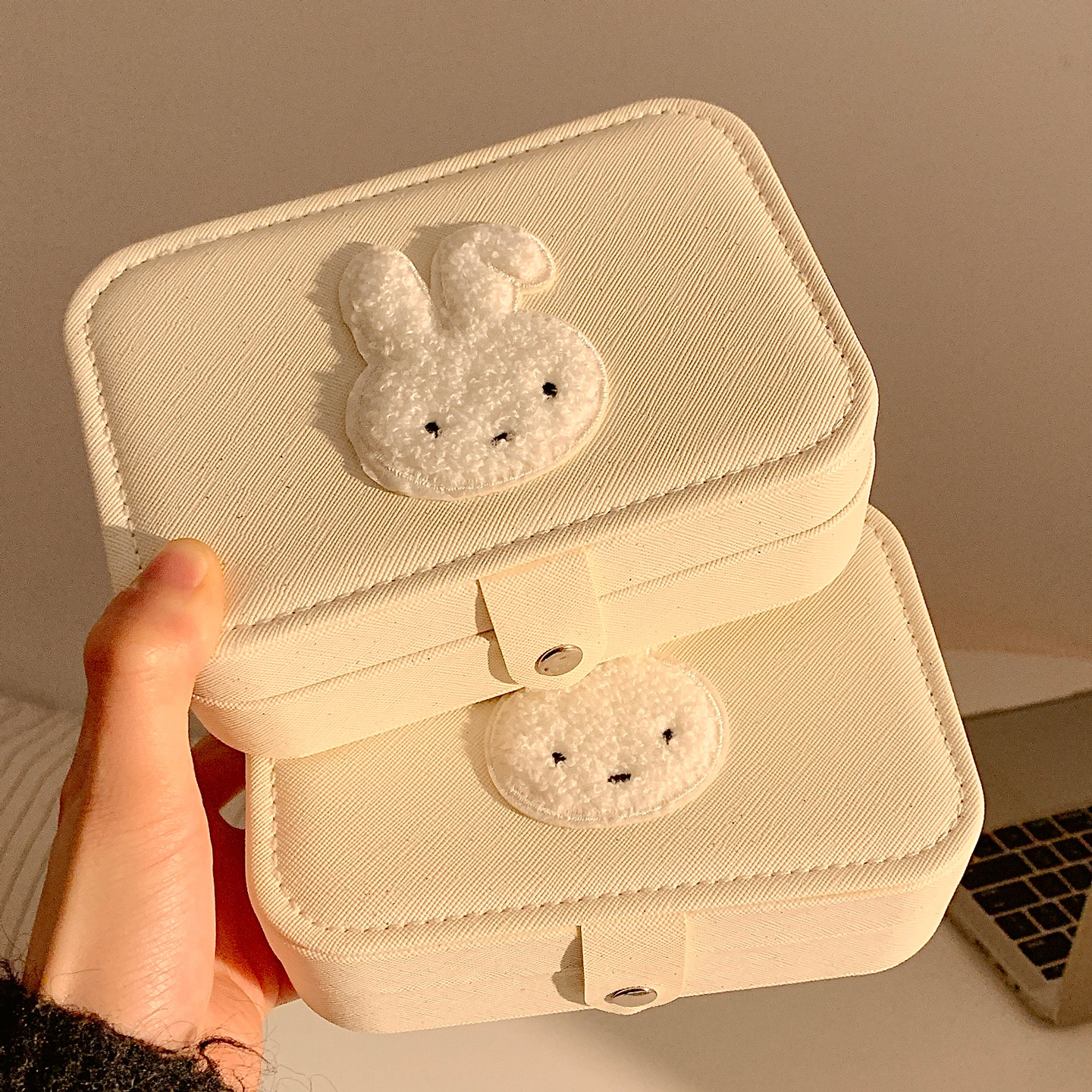 可爱兔子首饰盒女便携大容量旅行耳环戒指项链手饰品收纳盒小型,收纳整理,首饰盒,淘宝优惠券,粉丝福利购,淘宝优惠卷