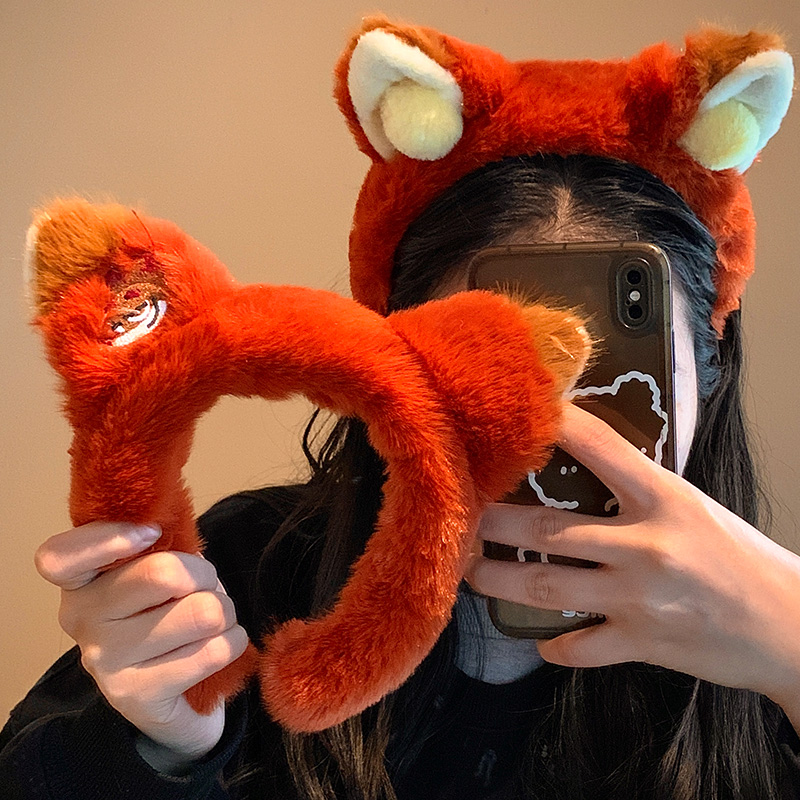 可爱狐狸耳朵毛绒发箍女秋冬