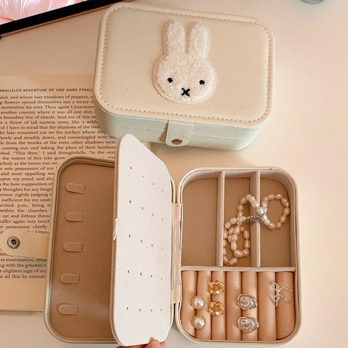 可爱兔子首饰盒女便携大容量